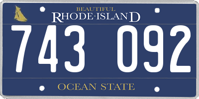 RI license plate 743092