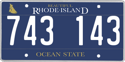 RI license plate 743143
