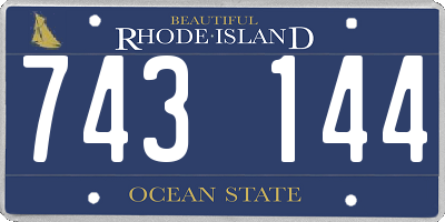 RI license plate 743144