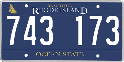 RI license plate 743173