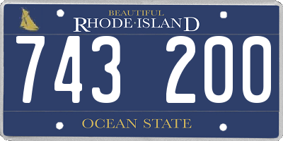 RI license plate 743200
