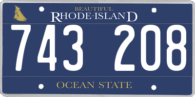 RI license plate 743208