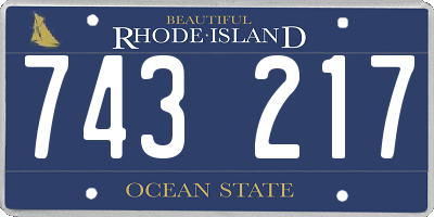 RI license plate 743217