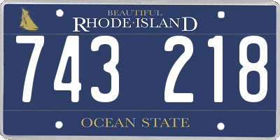RI license plate 743218