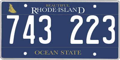 RI license plate 743223