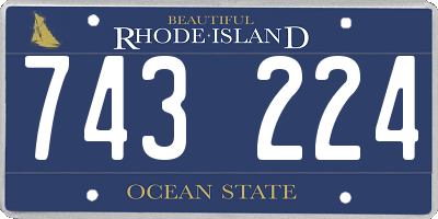 RI license plate 743224