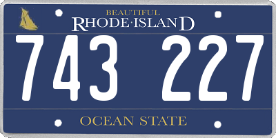RI license plate 743227