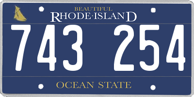 RI license plate 743254