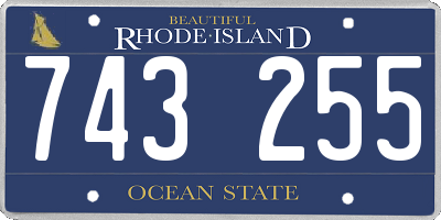 RI license plate 743255