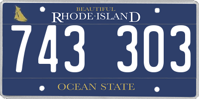 RI license plate 743303