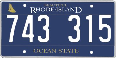 RI license plate 743315