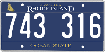 RI license plate 743316