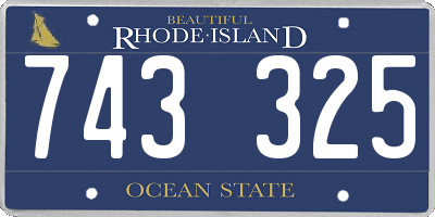 RI license plate 743325