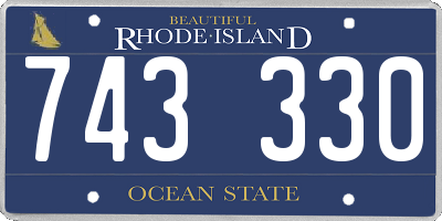 RI license plate 743330