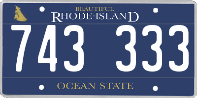RI license plate 743333