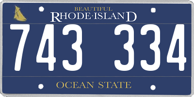 RI license plate 743334