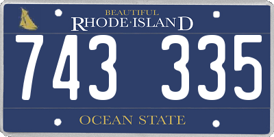 RI license plate 743335