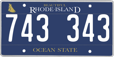 RI license plate 743343