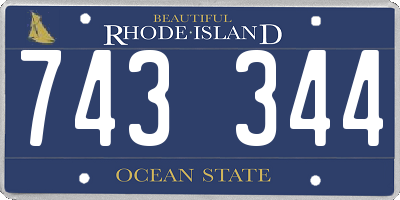 RI license plate 743344
