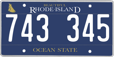 RI license plate 743345