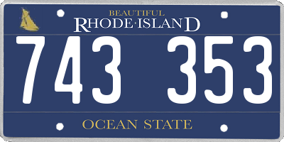 RI license plate 743353