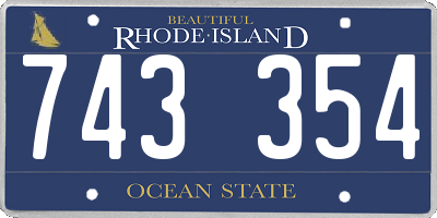 RI license plate 743354