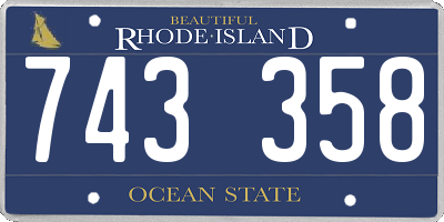 RI license plate 743358