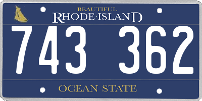RI license plate 743362