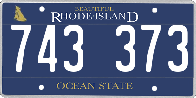 RI license plate 743373