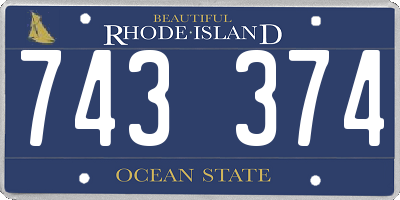 RI license plate 743374