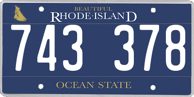 RI license plate 743378