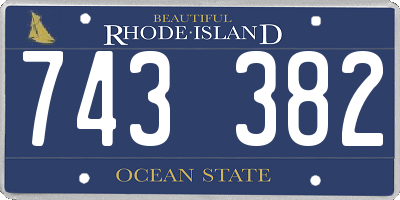 RI license plate 743382