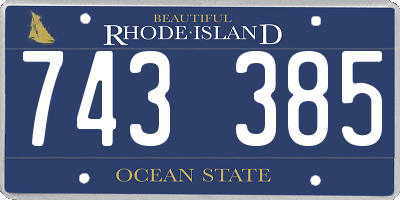 RI license plate 743385