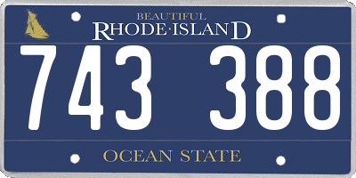 RI license plate 743388