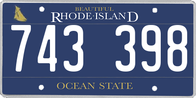 RI license plate 743398