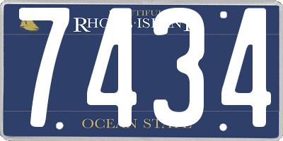 RI license plate 7434