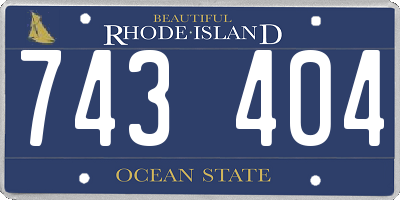 RI license plate 743404
