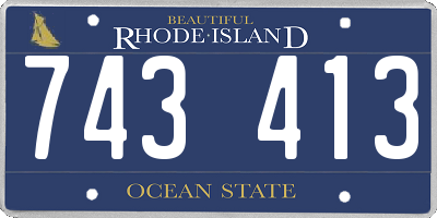 RI license plate 743413