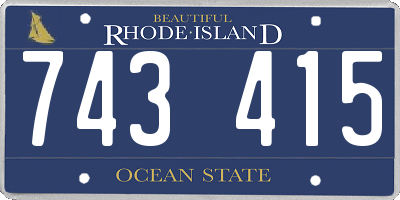 RI license plate 743415
