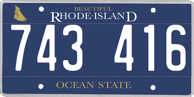 RI license plate 743416