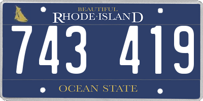 RI license plate 743419