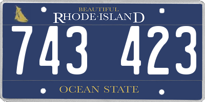 RI license plate 743423