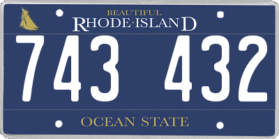 RI license plate 743432