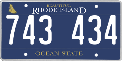 RI license plate 743434