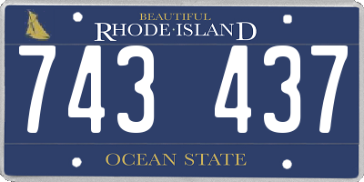 RI license plate 743437