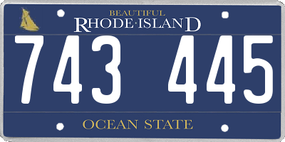 RI license plate 743445