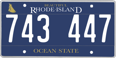 RI license plate 743447