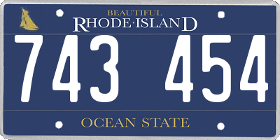 RI license plate 743454