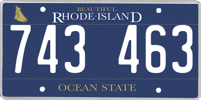 RI license plate 743463