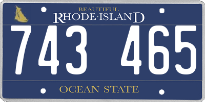 RI license plate 743465